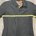Gallery Black Collared Jacket With Slotted Pockets Leopard Print Lining Sz PP Photo 13