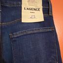 L'Agence L’Agence Taylor High Rise Raw Hem Denim Bermuda Jean Shorts Size 23 NWT Photo 4