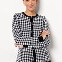 Isaac Mizrahi  Live Black Gingham Checked Plaid Cardigan Sweater Medium Photo 0