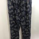 Ralph Lauren Polo  Sleep Pants Women Medium Navy Paisley Elastic Waist Drawstring Photo 3