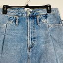 AGOLDE  Blue Reworked 90's A-Line Pleated Paperbag Distressed Denim Skirt Size 26 Photo 2