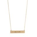 The Bar Gold Believe Etched Inspirational Necklace NEW Jewelry Womens Boho Photo 1