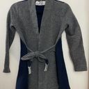 Anthropologie Anthropolgie Rosie Niera Tie Front Wool Cardigan Navy and Gray Small Photo 0