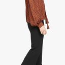 Theory  Blouson Sleeve Scarf Neck Silk Blouse in Rust Multi Color | S Photo 1