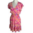 Rails  Tara Flutter Sleeve Smocked Waist Mini Dress in Passion Flower Size S NWT Photo 4