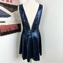 NBD  Revolve Starry Nights Sequin Mini Dress Sleeveless V-Neck Blue Size M Photo 6