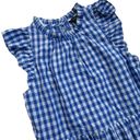 J.Crew NWT  Tall Tiered Ruffle-Sleeve Midi in Sapphire Gingham Cotton Dress MT Photo 2