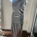 Micas Metallic One Shoulder Midi Dress Photo 2