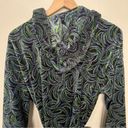 Vera Bradley  Kiev Swirls Plush Hooded Robe Black Green Blue White Print L/XL Photo 7