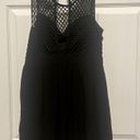 Olivaceous  Black Mesh Empire Waist Skater Mini Dress Photo 1