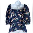 Polo  Ralph Lauren Stan Linen Blue Floral Puff Sleeve Square Neck size 8 Photo 4