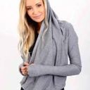 Zyia  Active Haze Yoga Shawl Wrap Top L Hooded Thumbholes Lounge Workout Break Photo 1