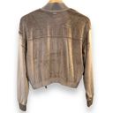 Victoria's Secret  Velour Bomber Cropped Jacket Elastic Waist Taupe Women's M NWT Photo 2