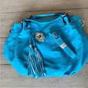 Yoki NWT  Teal Vegan Leather Tassel 2-Way Slouchy Shoulder Bag Photo 1