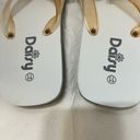 Daisy  Women's Flip Flop Wedged Heel Sandals‎ Two-tone White Size 11 Photo 5