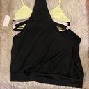 Nike 🆕  Black Athletic Shirt with Built in Striped Sports Bra Photo 7