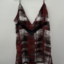 Lovers + Friends  Camisole Tank Top Black Lace Red & Gray Plaid Print Size L Photo 4