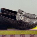 Brighton ‎ Wendy Dark Brown Woven Leather Loafers 1in Block Heel Photo 1