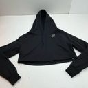 Gymshark  Black Cropped Hooded Sweatshirt Hoodie Womens Size Medium Long Sleeve Photo 8