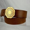 Twisted Vintage Horizon Brass Copper  Sun Belt Buckle M Medium Brown Leather Belt Photo 0