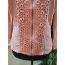 Ruby Rd . Women Pink Lace Floral Linen Long Sleeve Casual Full Zip Jacket Size 12 Photo 2