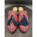 Jack Rogers  Womens Shoes 6 Delaney Mules Boho Textile Paisley Tassels Photo 5