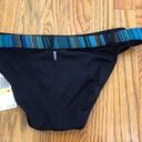 Anne cole NEW NWT  Black Blue Metallic Copper ? Belted Swim Bikini Bottom Small S Photo 8