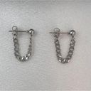 Metal Chain Dangle Drop Earrings for Men Women Streetwear Hip Hop Unisex Style Silver Photo 1