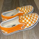 Vans Orange and White Checkered Slip On Photo 0