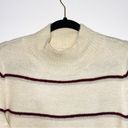 Old Navy Cream & Maroon Striped Mock Neck Plush Tunic Sweater Photo 1