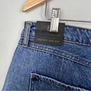 NWT House of Harlow High Rise Mom Midi Cut Off Denim Shorts Size 33/16 Blue Photo 5