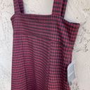 Forever 21 NWT  Women’s Red and Black Plaid Overall Suspenders Skirt Dress Medium Photo 1