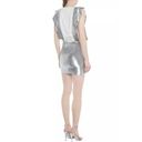 IRO  Dwino Silver Ruffled Suspenders Overalls Sequin Mini Skirt Size XS Photo 1