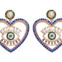 Heart Rhinestone Drop Earrings Multiple Photo 6