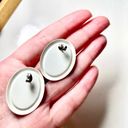 Vintage Blue  oval pierced retro style earrings Photo 1