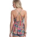 Free People  Some Like It Hot Tank Women’s Size Medium Floral Cutout Smocked Photo 1