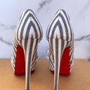 Christian Louboutin silk satin Greissimo striped pumps size IT 35 US 5 Photo 3