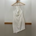 Elliatt  Asymmetric Satin White Cocktail Halter Dress Size Medium Photo 5