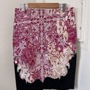 New York & Co. floral red college printed black bottom vintage look skirt Photo 0