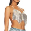 superdown h:ours Chainmail Cowl Halter Top Silver SMALL Metallic Festival Club Rave NEW Photo 1