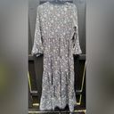 Anthropologie Boemo Women’s Blue Smocked Floral Bohemian Maxi Dress Size 1X Photo 4