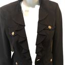 White House | Black Market WHBM Tailored Ruffle Neck One Button Stretch Blazer Pockets Gold Buttons… Photo 2