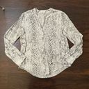 Joie Soft  white & gray animal print long sleeve button down top size XS Photo 4
