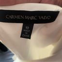 Carmen Marc Valvo  Ivory Cocktail Crepe Side Drape Dress Size 10 NWT Photo 1