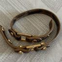 Tory Burch  Brown/Tan Animal Print Leather w/ Gold Grommets Double Wrap Bracelet Photo 0