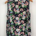 J.Crew  Black Island Floral Tassel Drapey Tie Front Swing Tank Top Photo 5