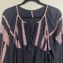 Free People  Dress large Wild Horses Eyelet black embroidered.mini dress Photo 6