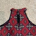 Xhilaration Red High Neck Geometric Print Dress Size Medium Photo 10