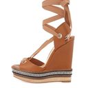 Christian Louboutin  Tribuli Curb-Chain Lace-Up Wedge Sandal Photo 6