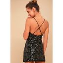 NBD NEW  Sloan Black with Gold Tone Sequin Mini Dress Spaghetti Straps Size XL Photo 2